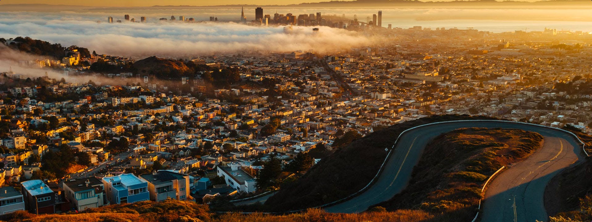 View of Silicon Valley from Twin Peaks, symbolizing the navigation required to reach goals within a complex technological system.